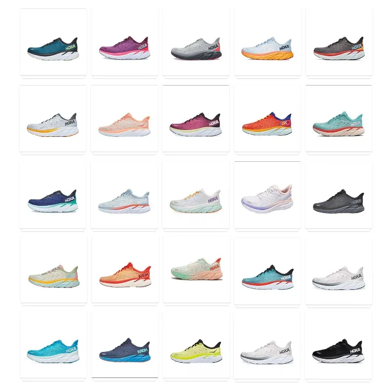 Hokas ONE Bondi 8 Designer Running Shoes Men Hakas Clifton Free People Women White Anthracite Castler Real Teal Aquarel Trainers