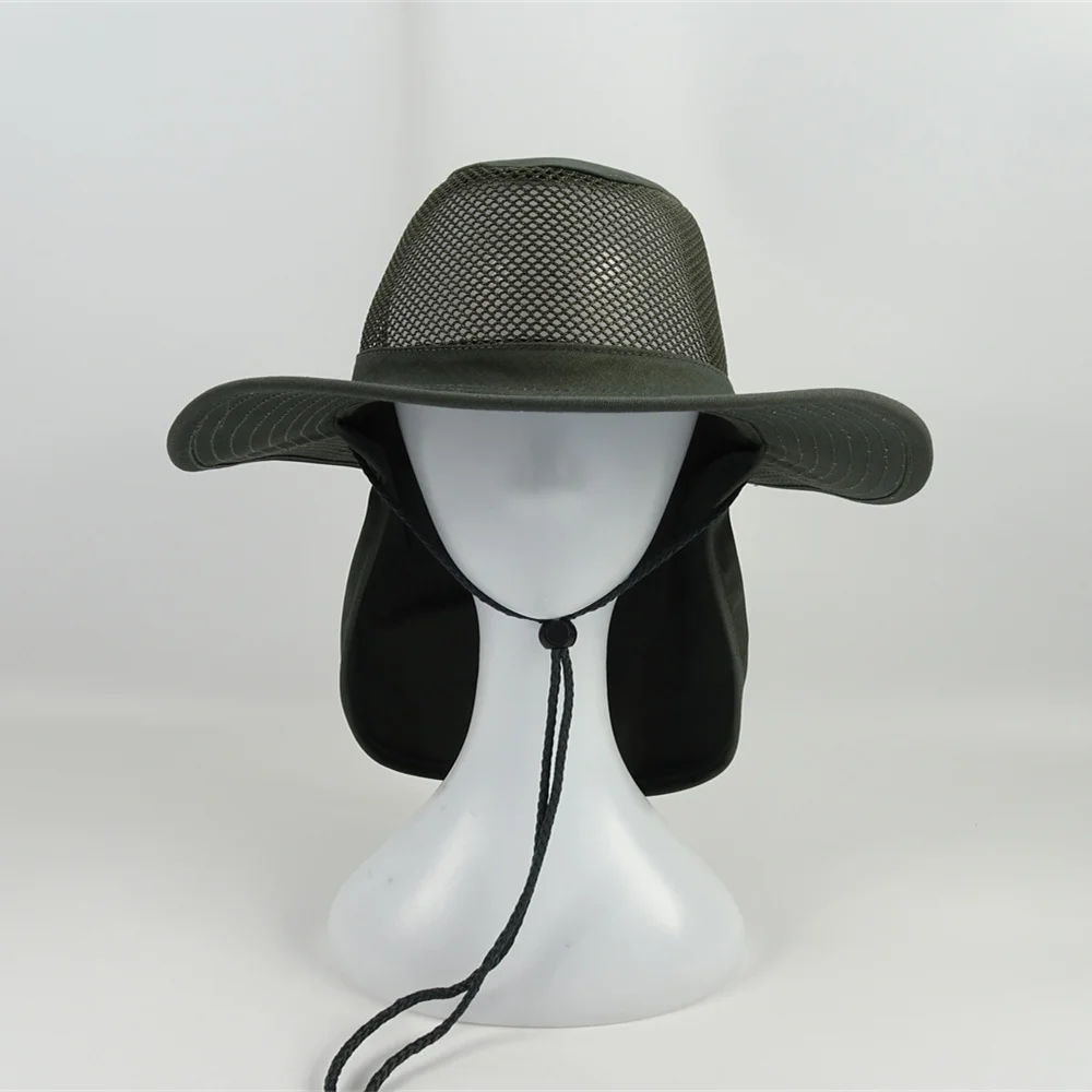 Tropic Hats Summer Wide Brim Mesh Safari Outback Neck Flap & Snap Up Sides Hunter Hat