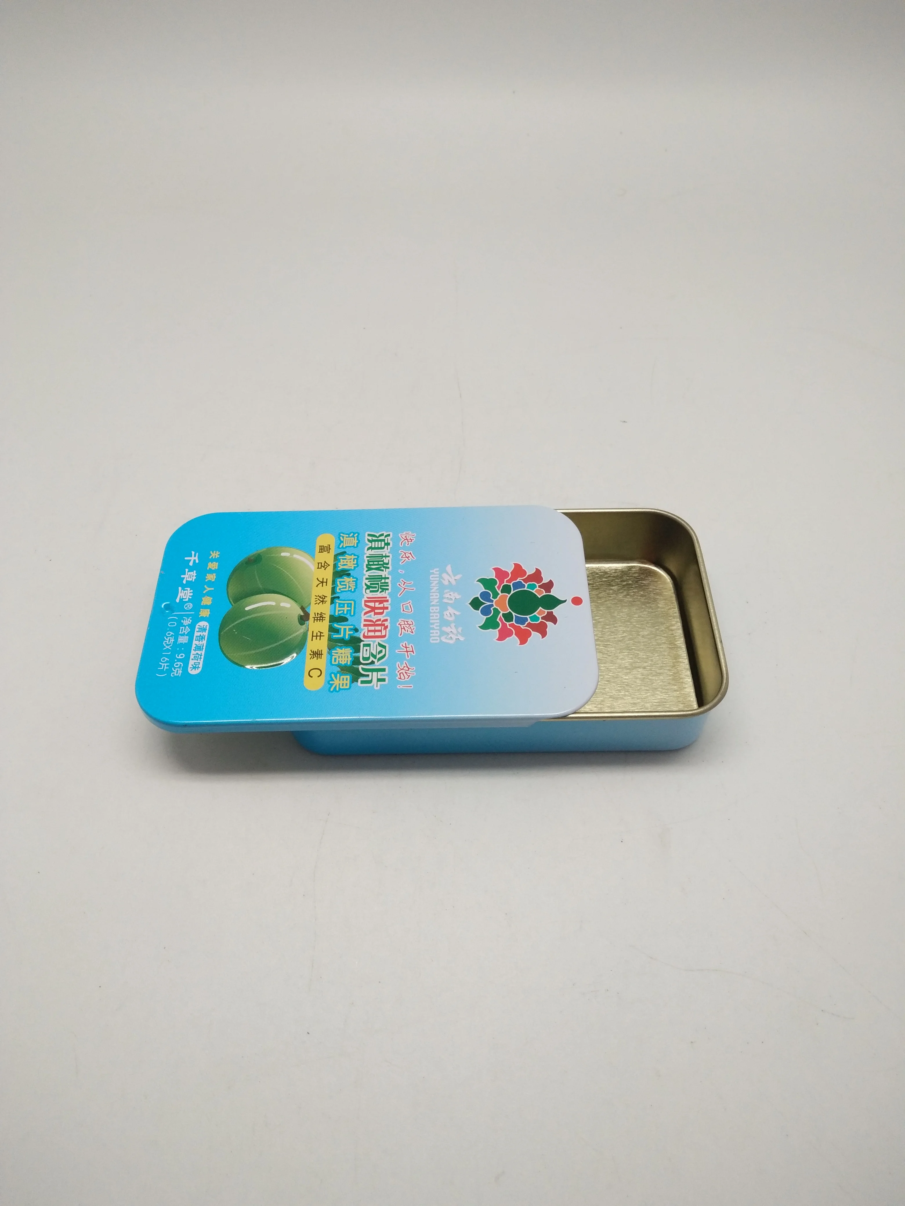 Box Mints Slide Candy Container Factory Direct Empty Metal with Custom Logo Small Size Food Tin Box Xylitol Chewing Gum Accept