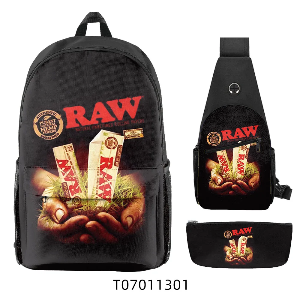 punching cheap raw backwoods custom logo multifunction school supplies with bag 3pcs backpack set