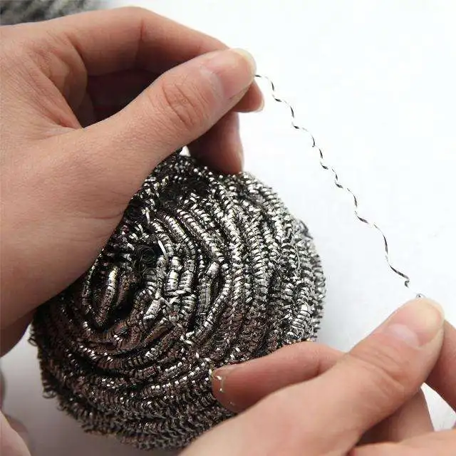 Kitchen Washing Scouring Pad 410 Scourer Metal Sponge Stainless Steel Wire Scrubber Steel Wool Scourer Sponge
