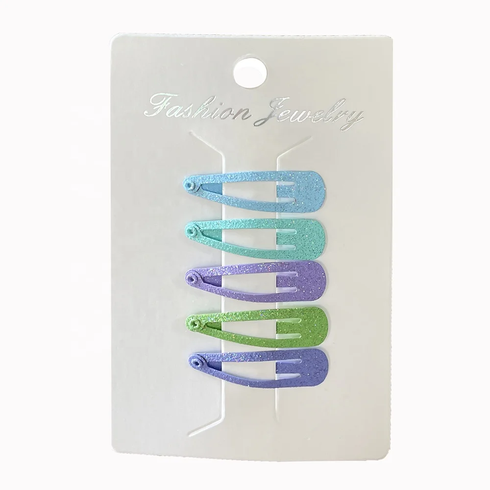 Small Glitter Kids Hair Clips 3 CM Mini Snap Hair Barrettes For Little Girl