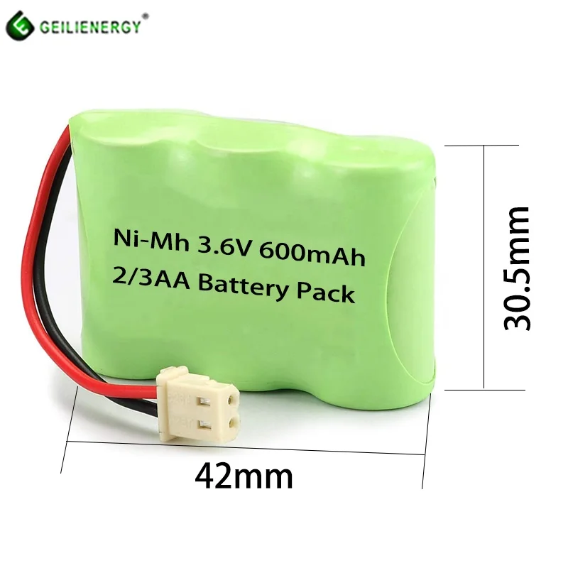 ni-mh 3.6v 2/3aa 600mah nimh rechargeable battery pack for weather