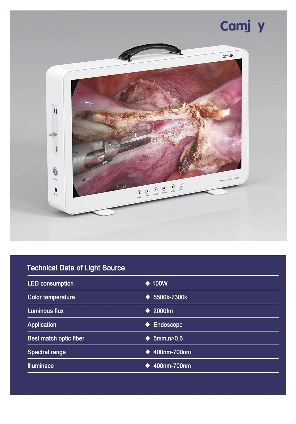 Cy927u 4k Veterinary 4 In 1 Medical All In One Full Hd Endoscopy Camera With 27/24/22/19 Inch Medical Endoscopy Monitor