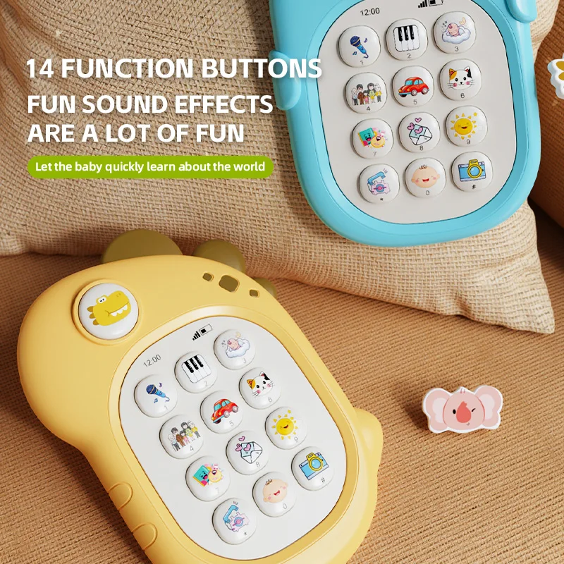Musical Sensory Cartoon Plastic Kids Mobile Baby Phone Toys Early Education Learning Multifunction Teether