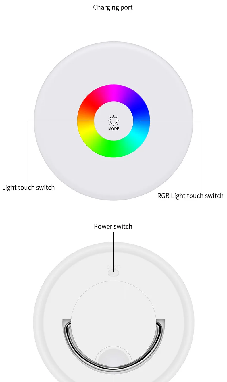 
Smart Bedside Table Lamp Baby Dimmable RGB Color Changing Motion Control Chargeable Touch Sensor LED Night Light 