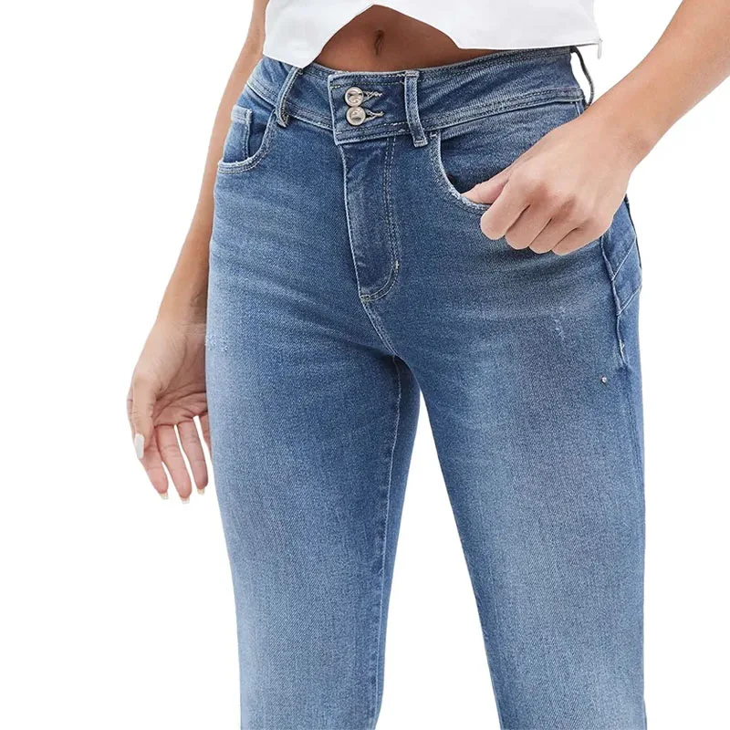 Boyfriend Jeans Style Shape Up Skinny Jeans High Rise Stretch-denim Jeans For Women