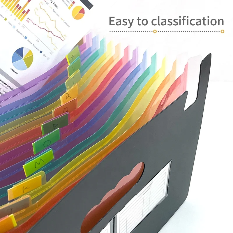 Водонепроницаемая Радужная расширяющаяся папка для файлов размером A4 PP Сумка документов офиса и школы