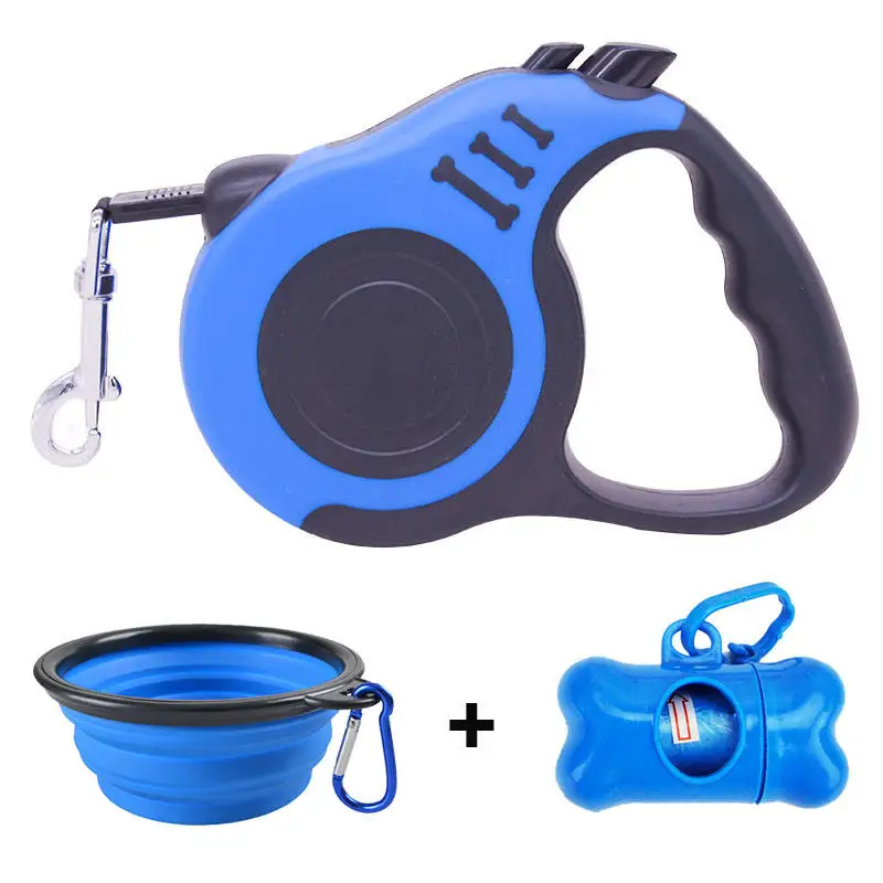 A1 Retractable Dog Leash With Dog Poop Waste Bag Dispenser And Dog Bowl Heavy Duty Walking Limit For Pet Leash Pet Accessories
