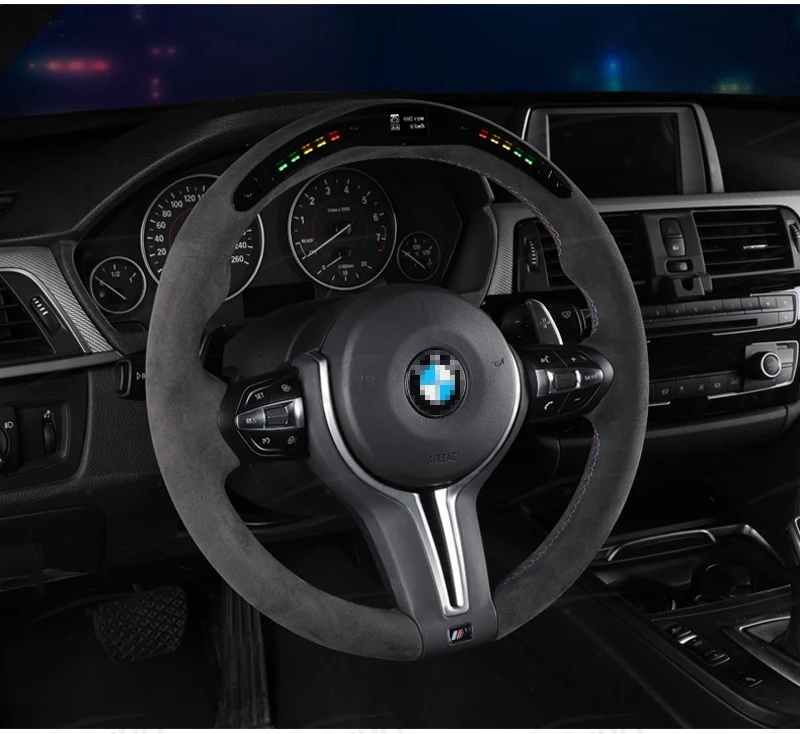 LED Smart Alcantara Steering Wheel Popular Design fit for E90 E91 E92 E93 E70 E71 E72 E89 E84 ( 3 Series X1 X5 X6 Z4 )