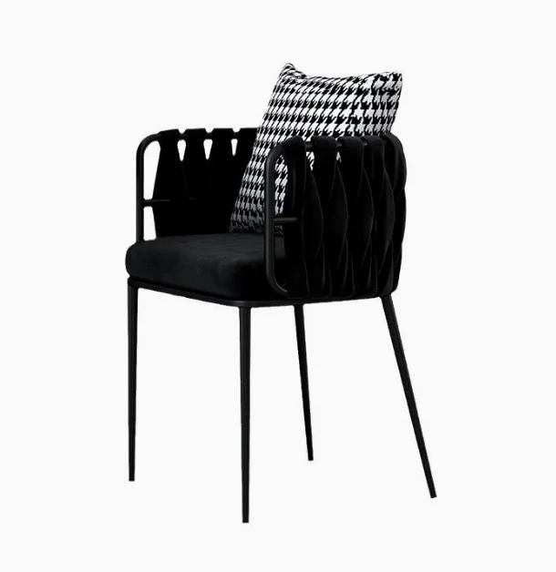 Wholesale Nordic Modern Black Luxury  Chairs Home Sets Living Room Accent Furniture Waiting Room Salon Furniture