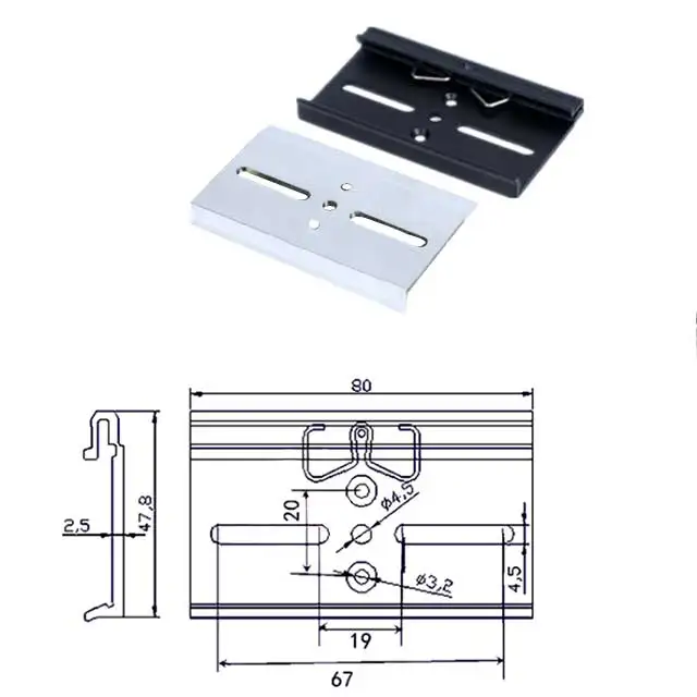 Aluminium DIN Rail Mount Clip DIN Rail Clip M4 for use with 35 mm DIN Horizontal Mounting Rail