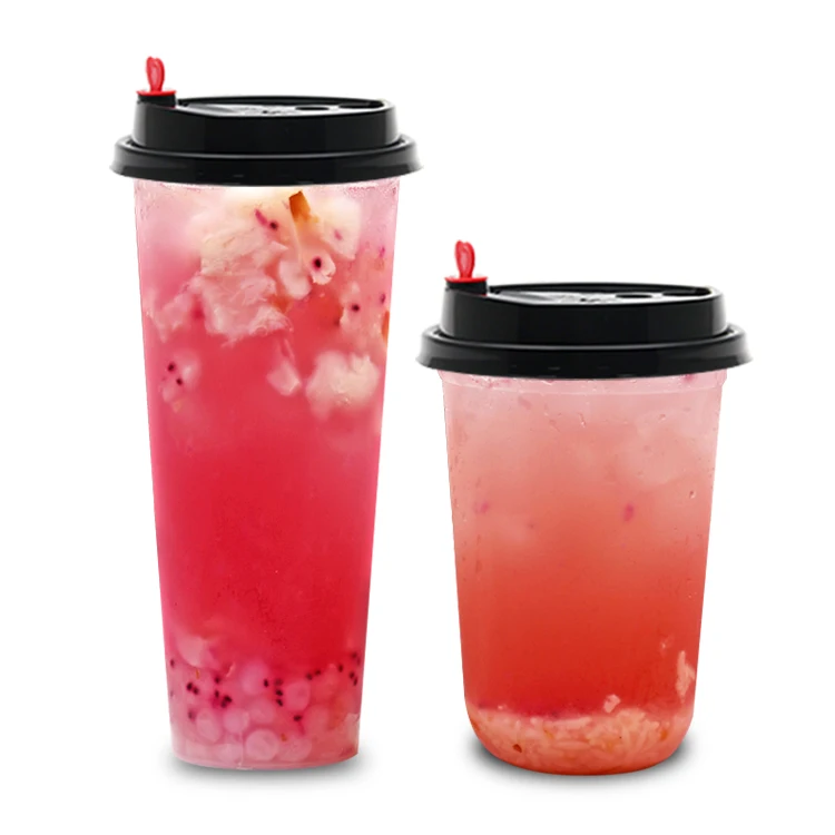china 14oz 16oz 20oz 24oz customized logo disposable plastic injection clear PP cup for milk tea