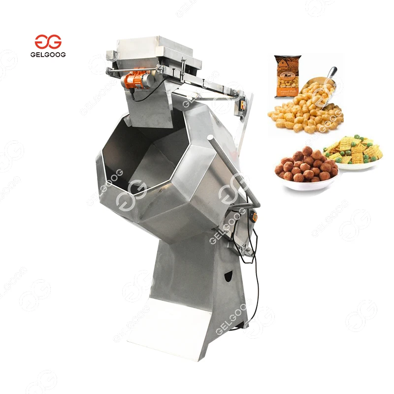 Small Drum Type Rotary Octagonal Seasoning Machine Corn Puff Spices Decagonal Flavoring Machine