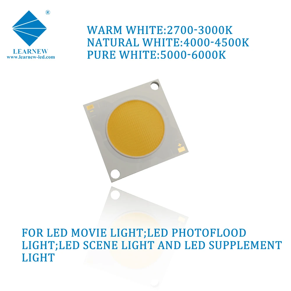 
high cri 95 98 30w warm white natural white and pure white 28*28mm high efficiency cob led chip for led movie light 
