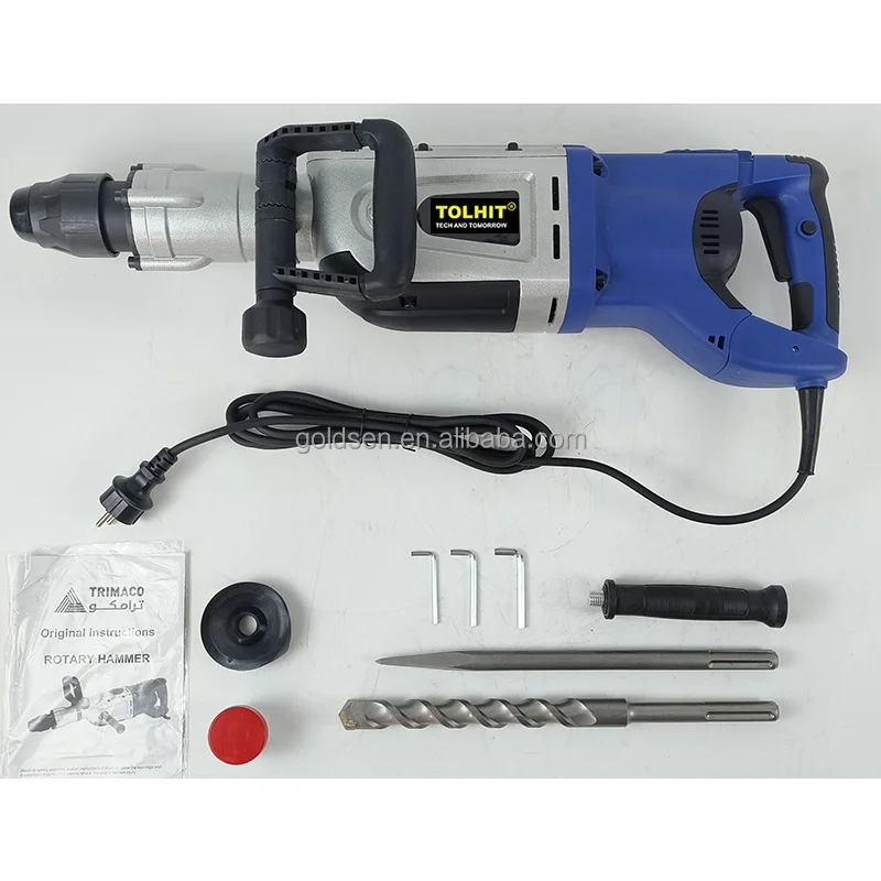 230v 1700w 50mm 27J BMC SDS MAX Heavy Duty Concrete Breaker Chiseling Machine Demolition Hammer with drill and point chisel