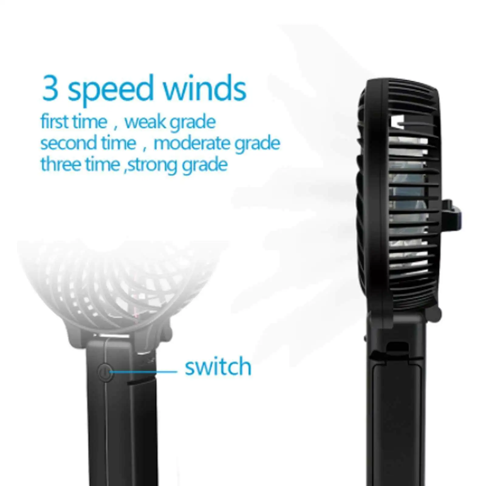 2020 Hot Sale Portable Stand Mini Usb Rechargeable Handheld Bladeless Fan