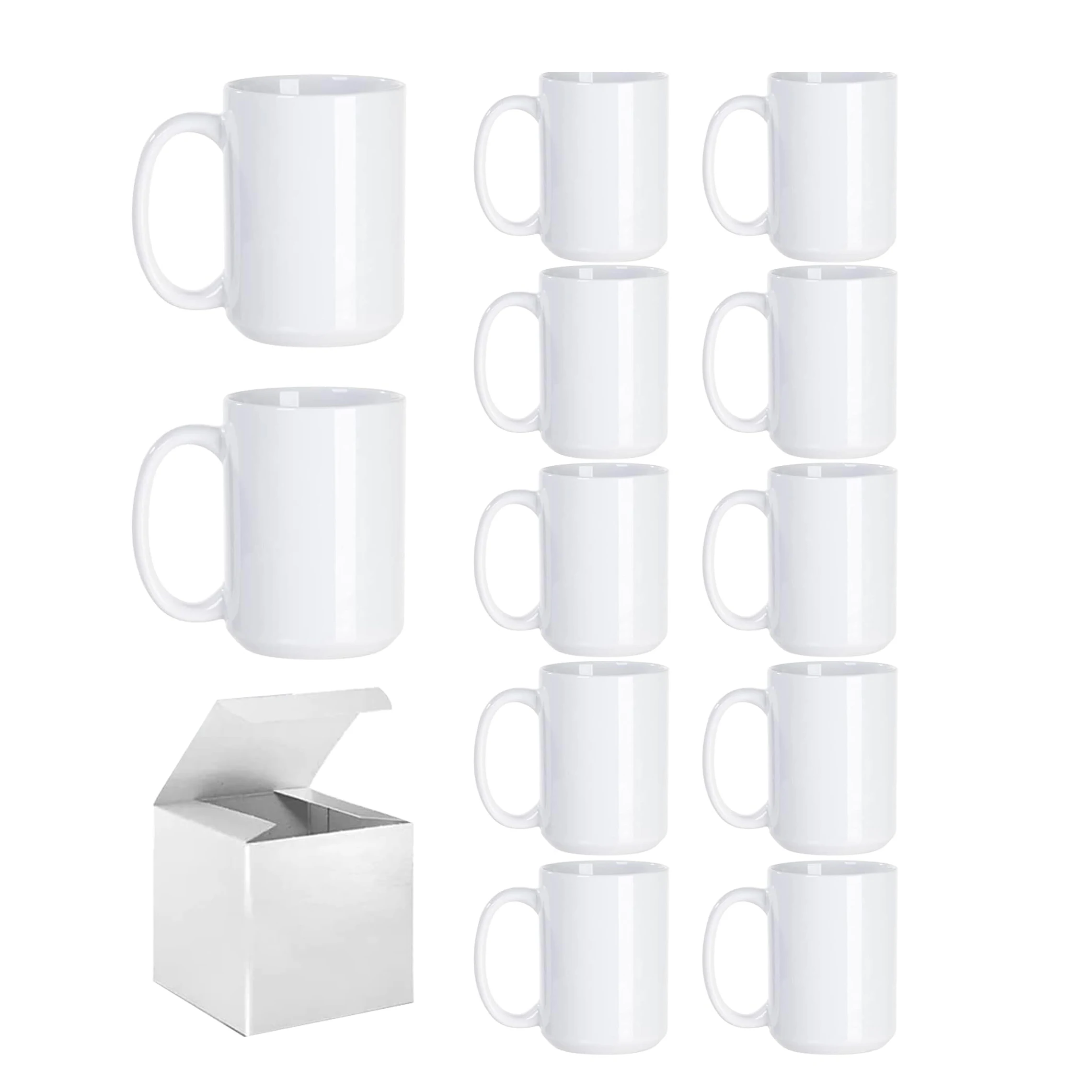 Wholesale Blank 15 oz sublimation mugs 15 oz blank sublimation beer mug ceramic coffee cup 11oz printed  custom mug with logo