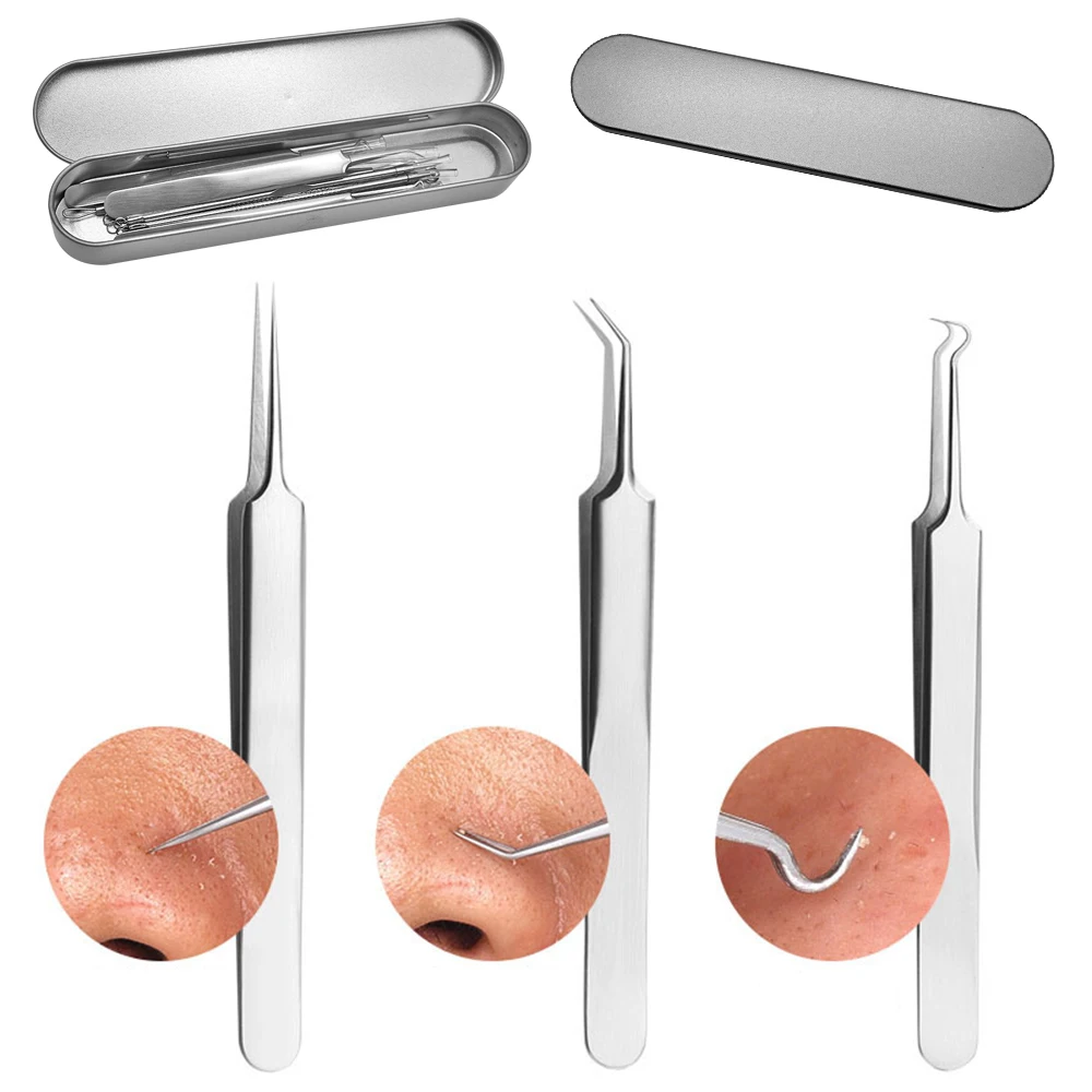 Набор из 8 предметов металлический корпус для удаления черных точек на носу и лице инструмент прыщей