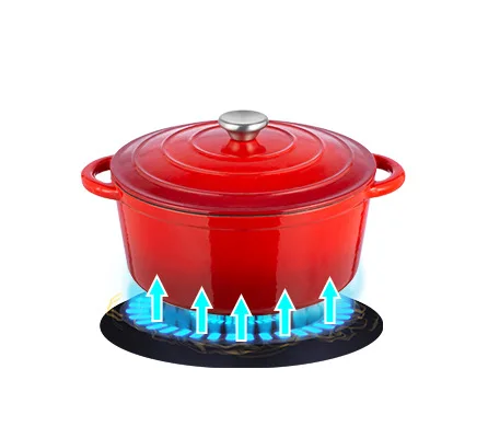 9 Pcs Enameled Cast Iron Cookware Set Non-Stick Ceramic Coated Cast Iron Skillet Saucepan and Dutch Oven Safe Pan Set
