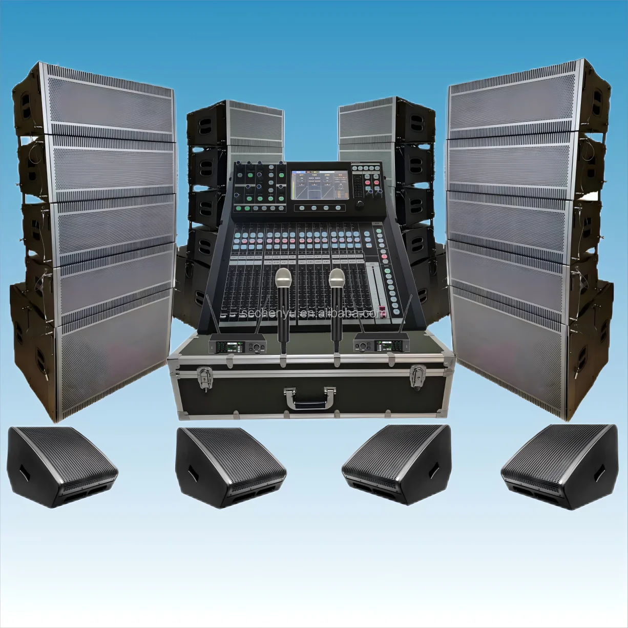 High quality outdoor dual 10 inch powered active line array speaker suit sound equipment/amplifiers/speaker