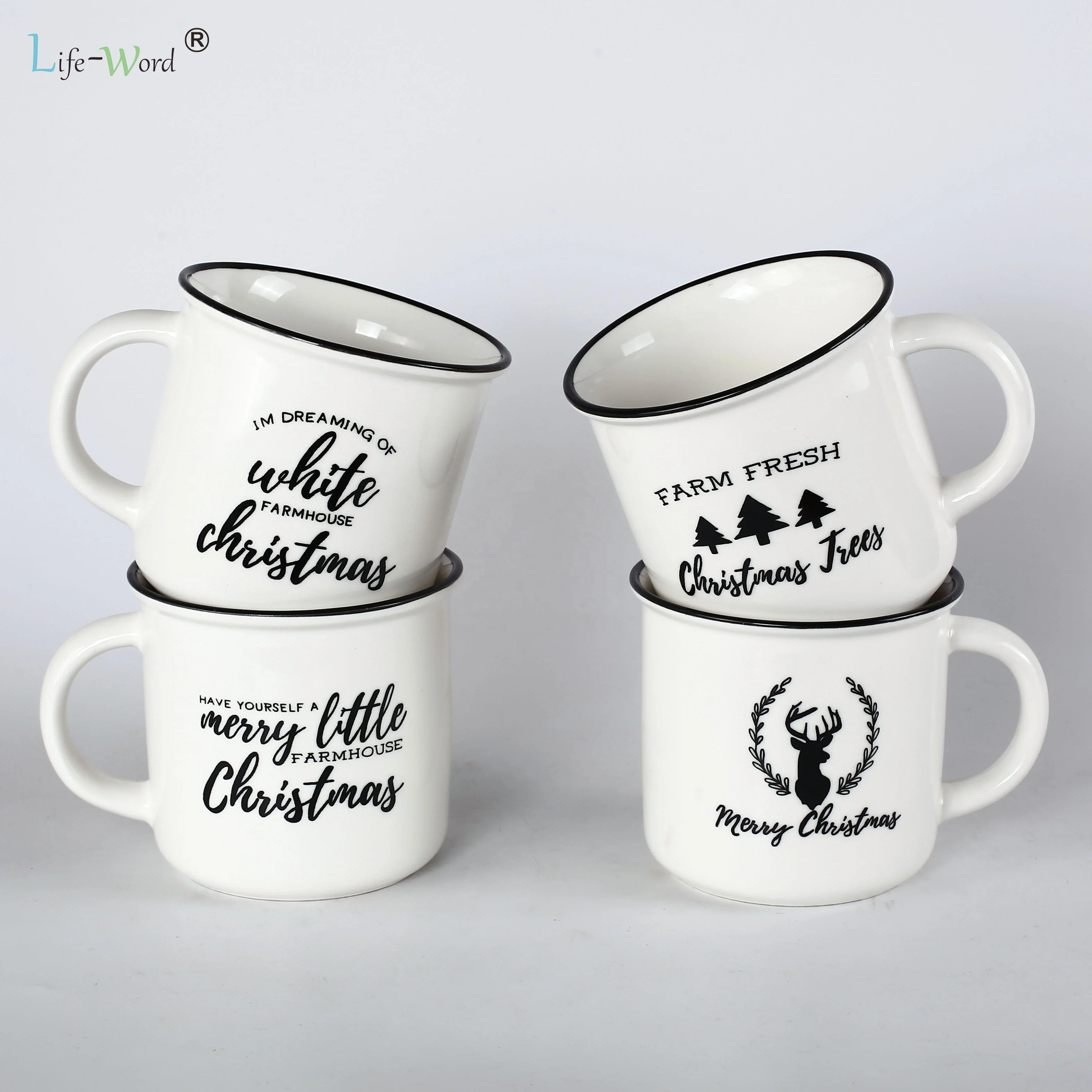Life-Word Best selling ceramic speckle mug wholesale coffee mugs milk tea breakfast cups