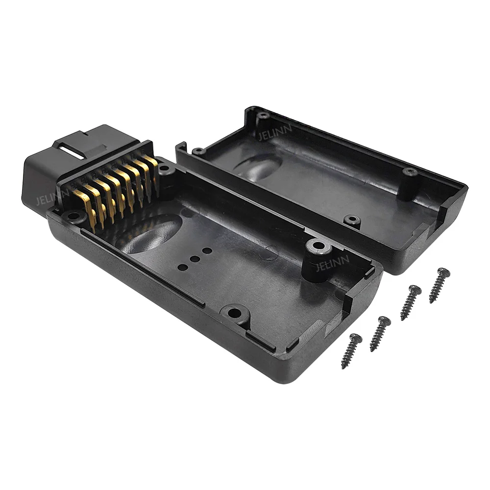 Custom OBD 2 корпус OBD2 Корпус Корпуса и Штекерный разъем с прямым углом 90 градусов