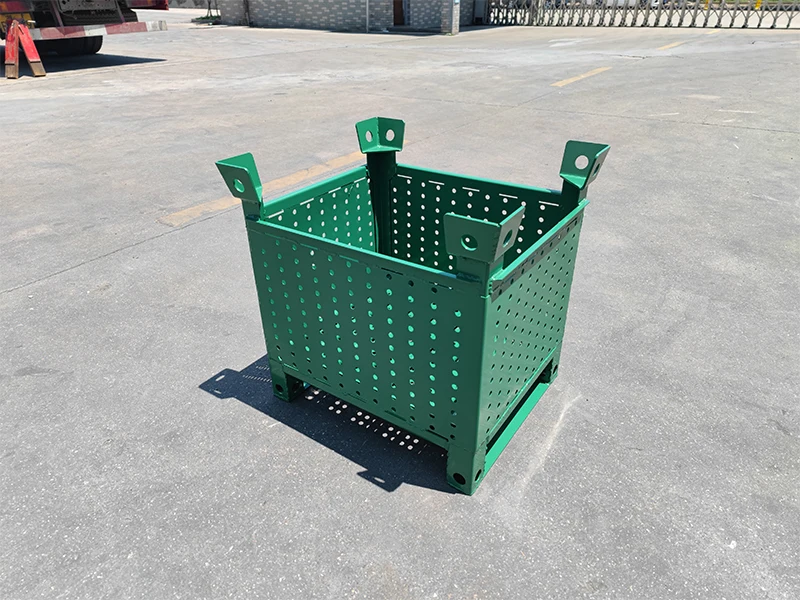 T1210L-14 Warehouse logistics folding storage corrosion resistant durable forklift two-way fork metal Pallet safety Stillage box
