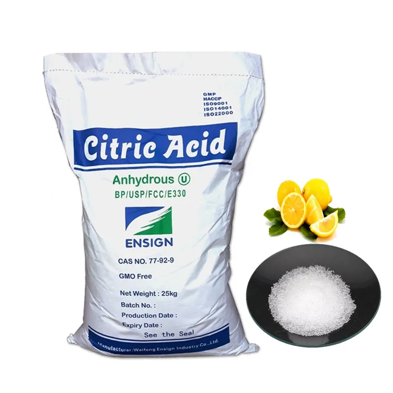 China price Ensign  citric acid anhydrous food grade  ttca rzbc cas no  77-92-9 lemon acid anhydrous citric acid monohydrate