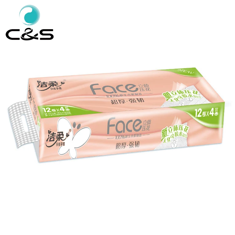 Hot Selling Toilet Paper Roll Standard Toilet Tissue Roll 12 Rolls One Pack Tissue Paper