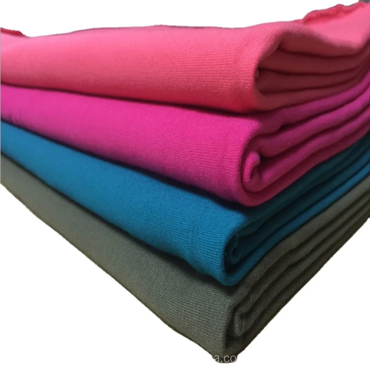 Оптовая продажа, крашенная однотонная цветная махровая ткань, 100% полиэстер для брюк, коротких брюк