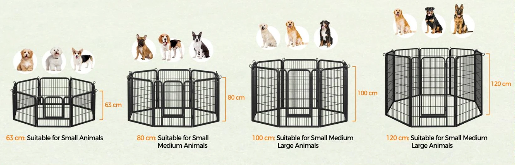 Outdoor Large Dog Kennel 5*6*10ft Galvanized Heavy Duty Dogs House with Water-Resistant Cover