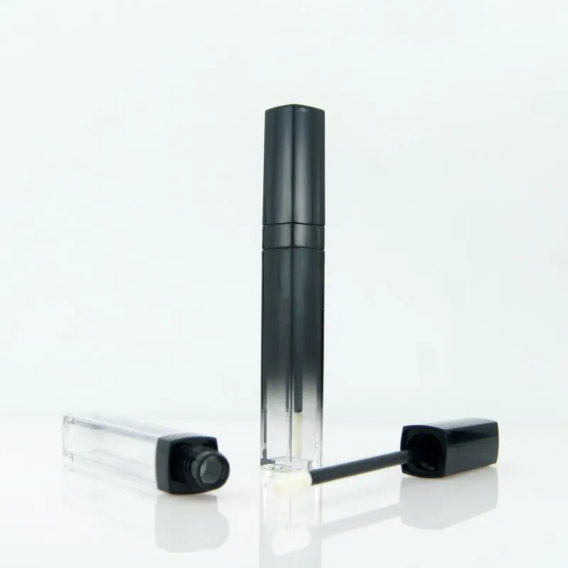 Cosmetic Packaging Black Rectangular Empty Lip Gloss Container Wholesale Lip Gloss Stick Tube 7ml Lip Gloss Tube Custom logo