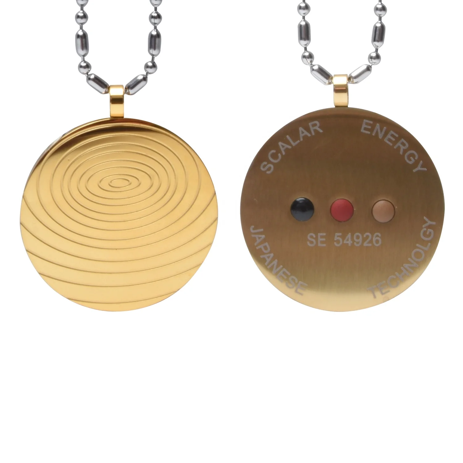 Ebuty Manufacturer Quantum Energy Pendant Lava Stone Round Stainless Steel Pendant For Health