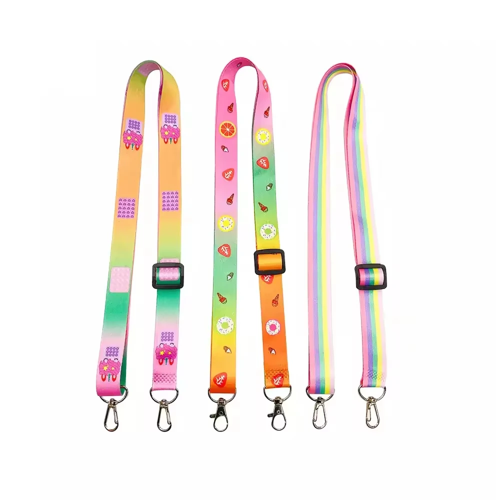 Custom Sublimated Print Logo Anime Cartoon Camera Phone Crossbody Neck Adjustable Polyester Shoulder Bag Strap Lanyard