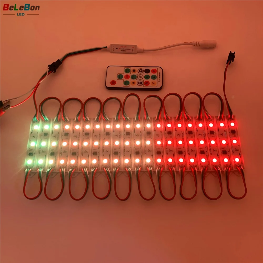 DC12V 0.72W ws2811 ws1903 IC  waterproof led chasing color light module with controller for outside bright sign channel letter