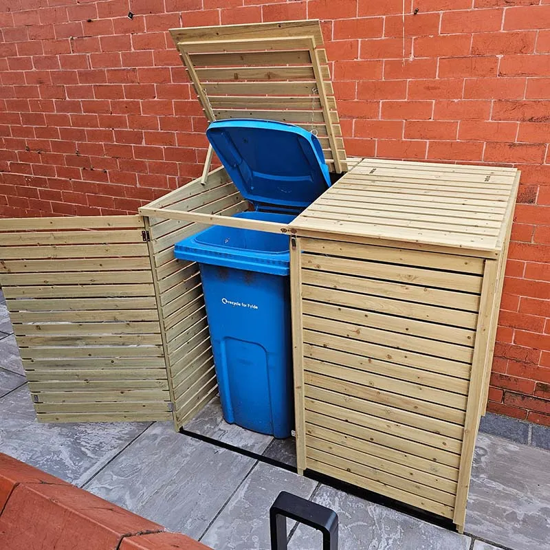 Garden furniture set home garden product duct shed garbage can box storage bin with wood lid