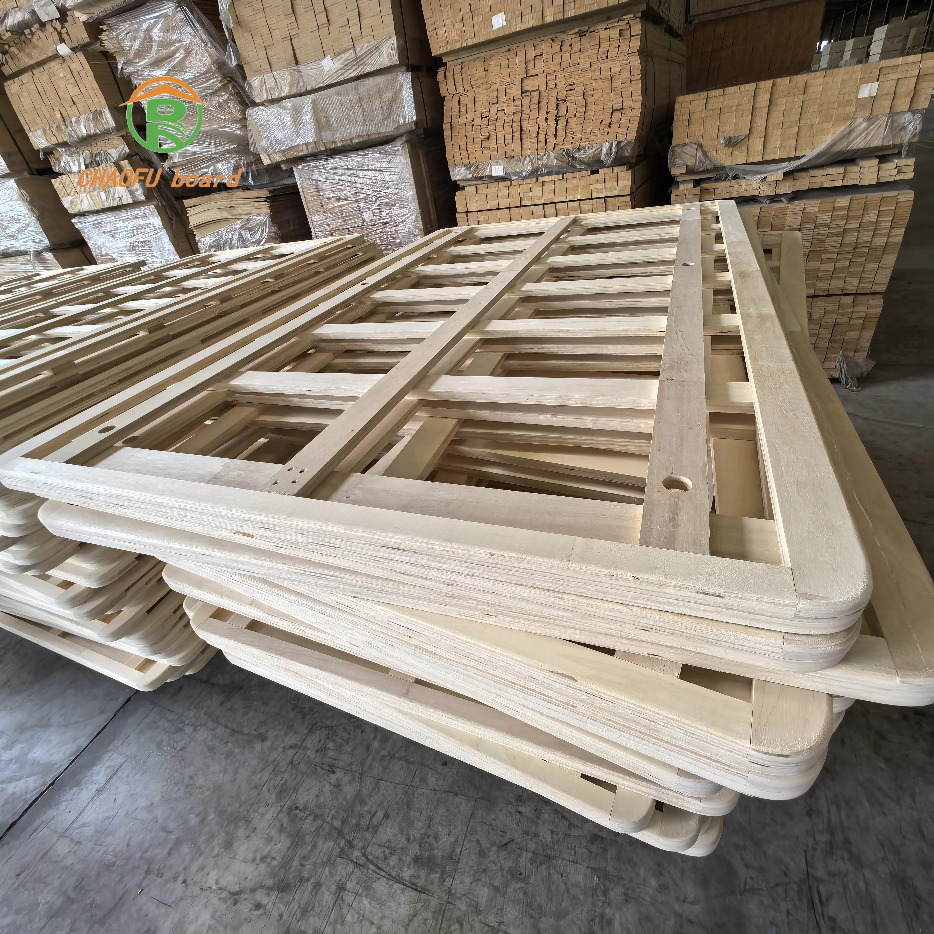 wood bedstead customization E0 grade poplar high quality environmental protection LVL plywood bedstead