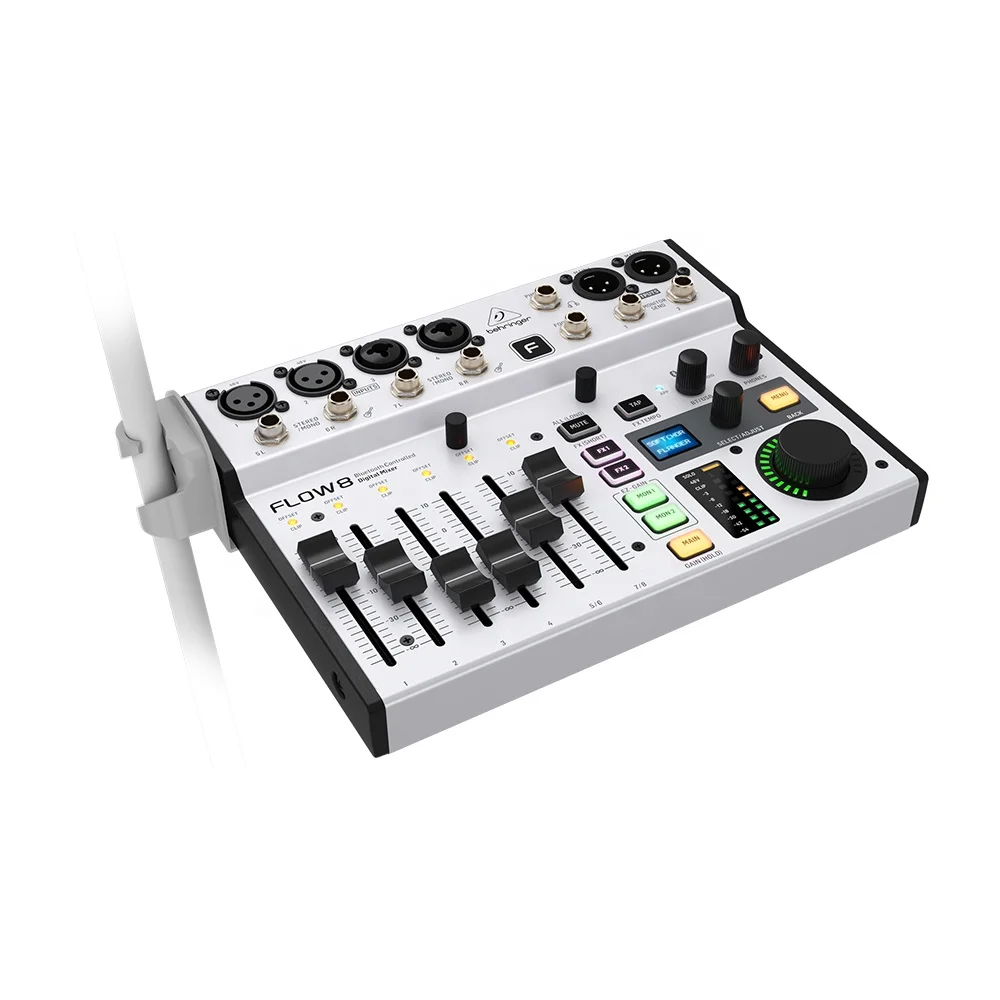 Behringer Flow 8 Digital Mixer Music Equipment Live Audio Sound Card With 48V Phantom Power & 16 Effects
