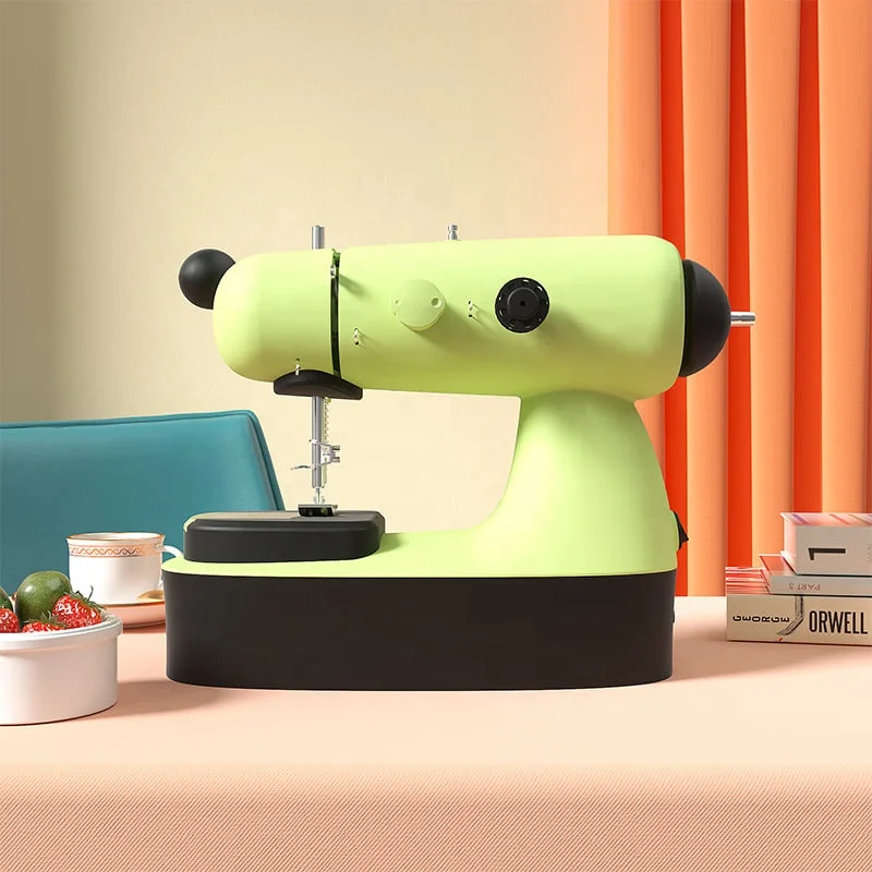 KINGONR JA1-1 Usa Eu Power Adapter Easy Handheld Mini Small Button Girl Sewing Machines with Sewing Table Light for Cloths Pink