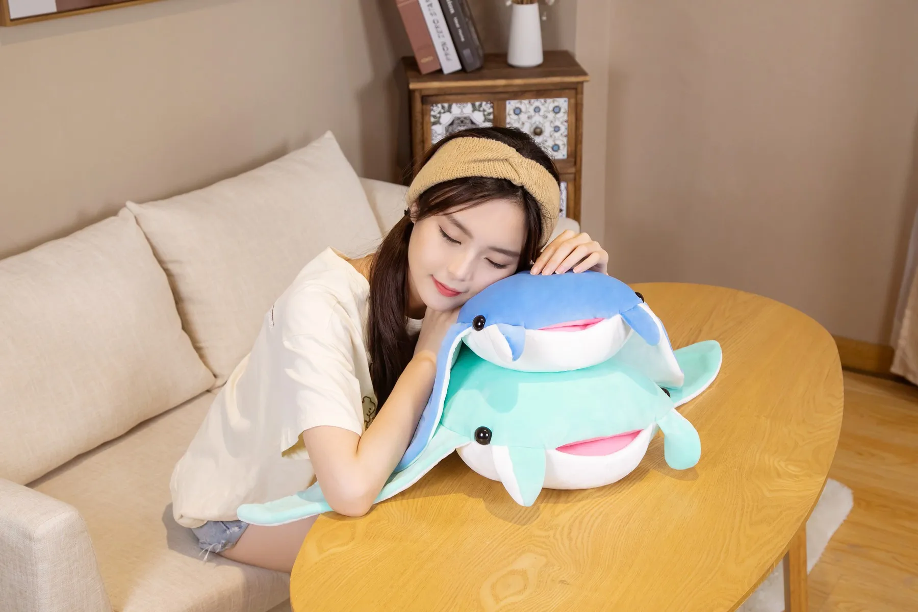 Simulation Marine Life Devil Fish Plush Toy Wholesale  Lifelike Bat Fish Plush Toy Pillow Stuffed Marine Bat Fish Kid Doll