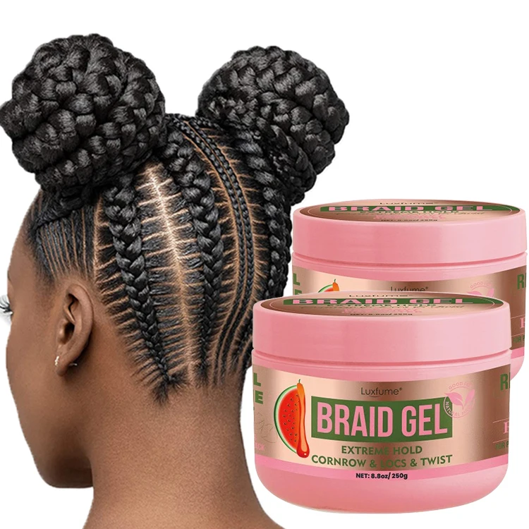 Watermelon Loc Braid Gel 24 Hour Hold Rice Water Rosemary Firm Hold Braiding Gel