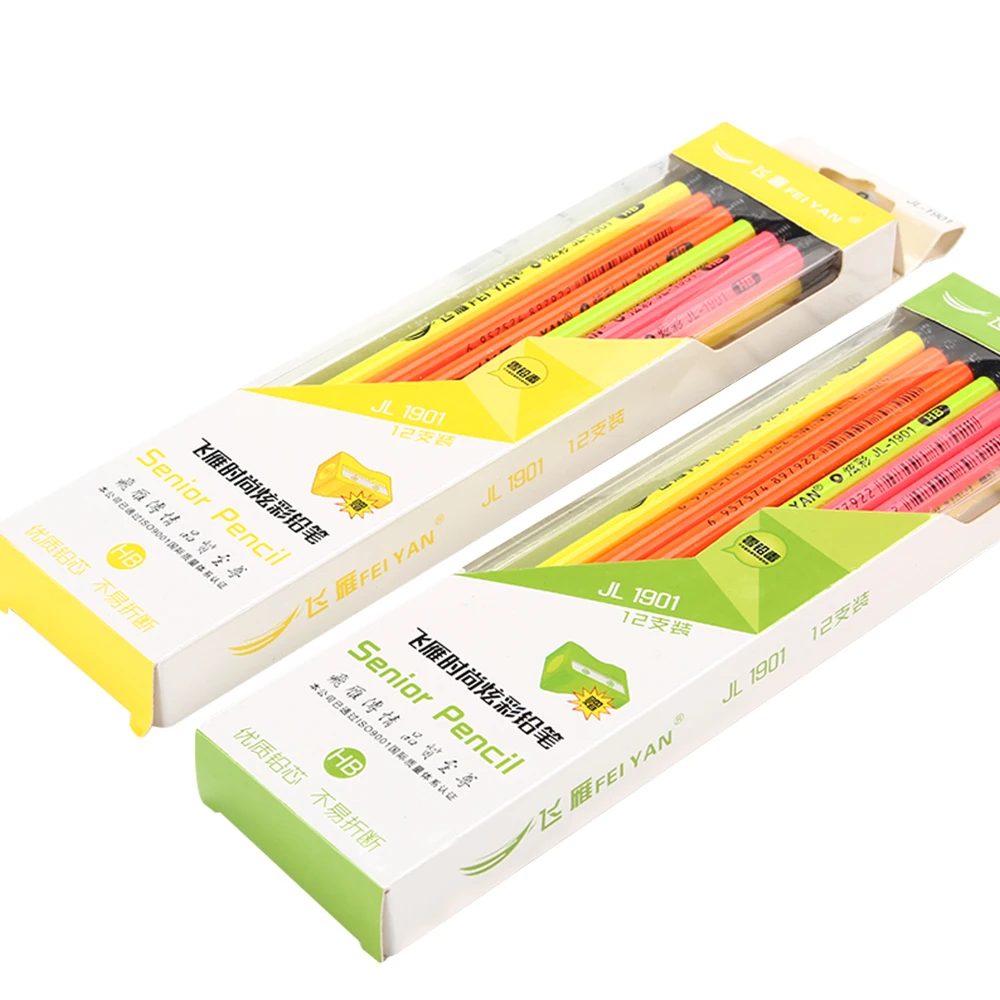 
Custom pencil highlighter set in box newest promotional wooden pencil 
