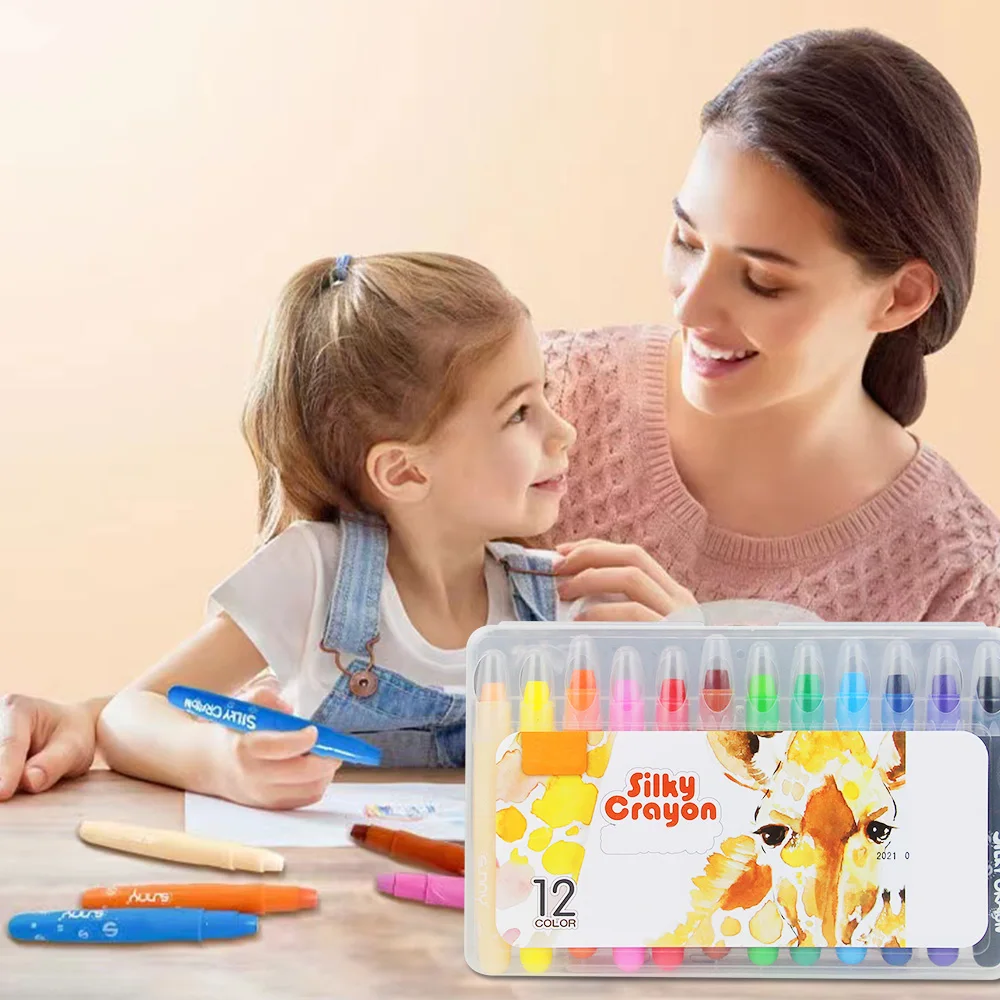 Wholesale 12 Color Twist Up Crayons Set for kids drawing