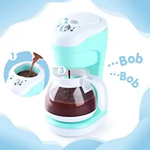 Kitchen Pretend Play Set - Toaster, Coffee Maker and Mixer with Realistic Sound, Light and Action Cooking Toys