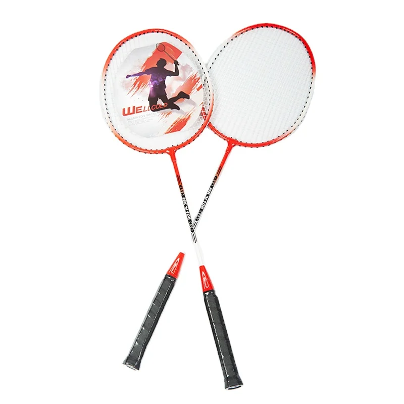 Chinese iron alloy printing badminton racket, good quality, price concessions,carry the ball