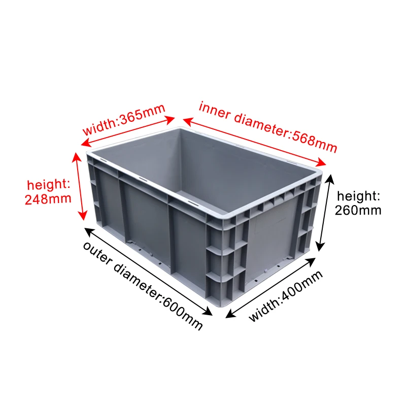LK EU4626 Nestable Solid Crate Recyclable Foldable PE Plastic Containers EU Style Collapsible Logistics Storage Box Turnover