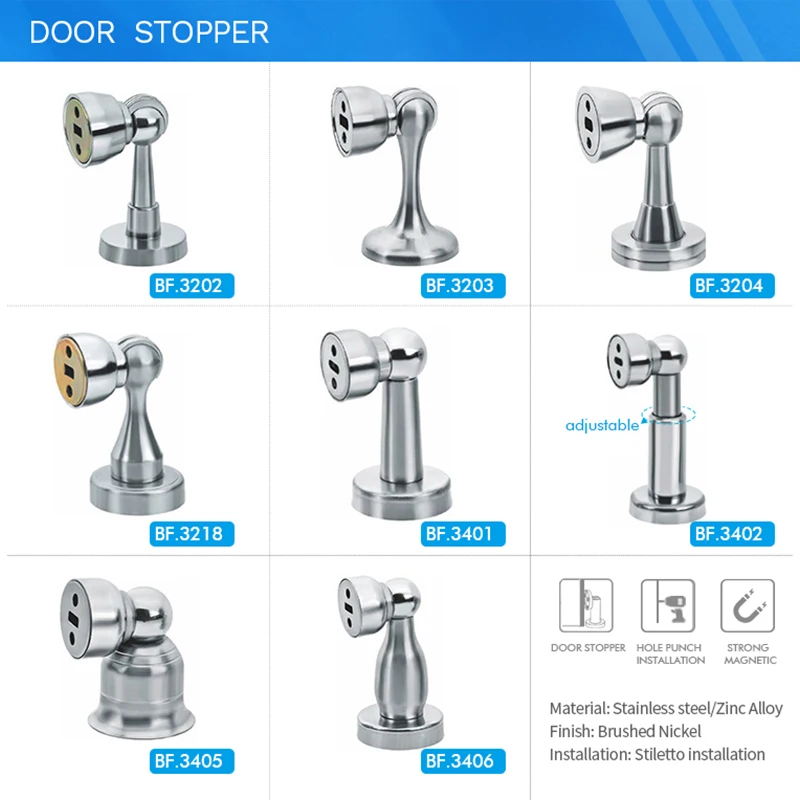 Hot Sale Door Accessories Magnetic Floor Door Holder Stop Stainless Steel Bumper Wall Protector Mute Magnetic Door Stopper