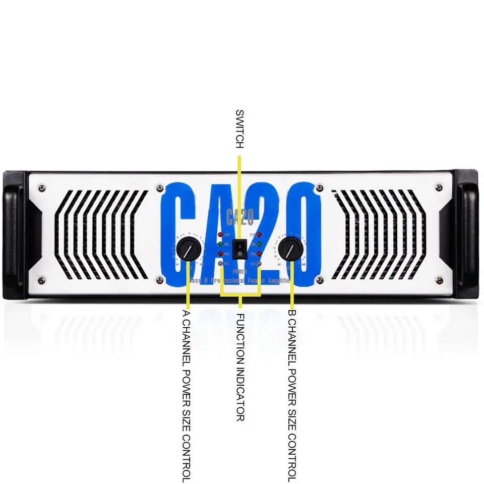 OEM CA20 3U 2ch 1500W Professional Power Amplifier For Stage Performance Concert Conference KTV Party
