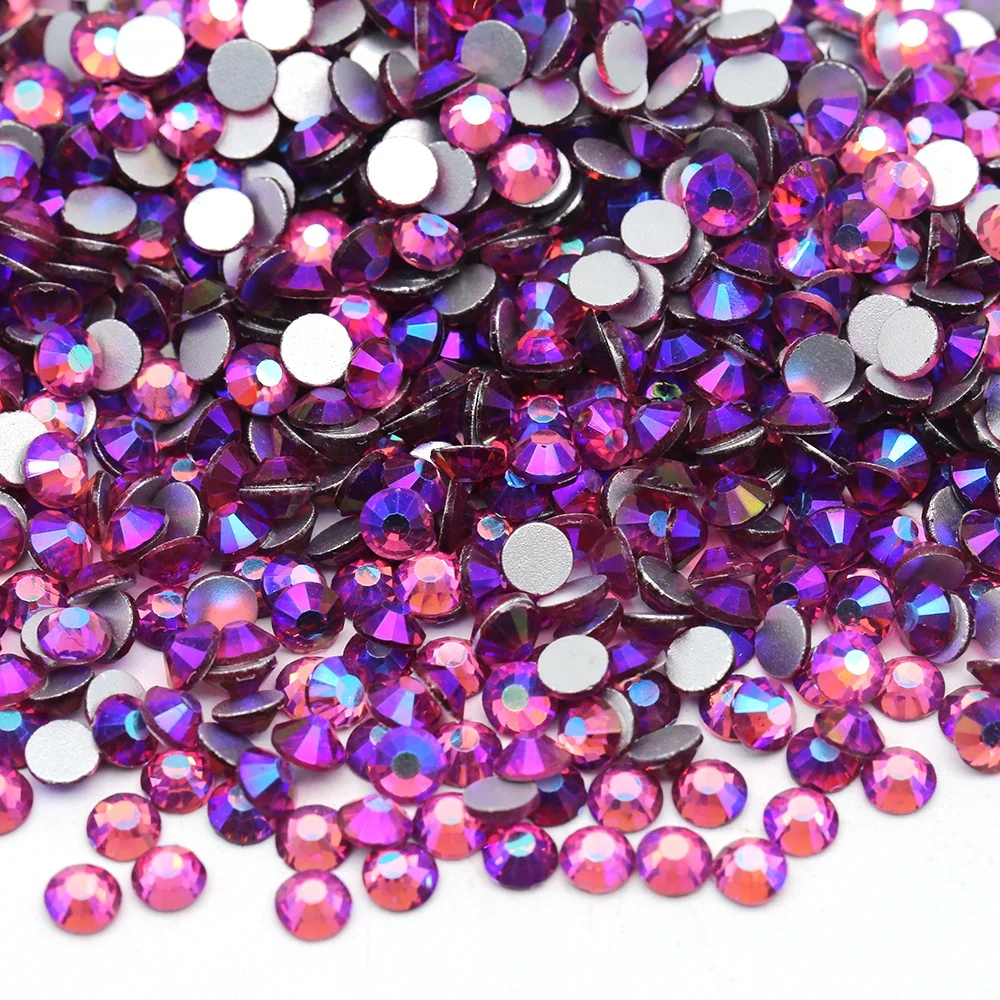 SS16 SS20 SS30 Shiny Rose AB Flatback Strass Beads Nails Crystal Stones Glass Crystal Rhinestones For Dress Shoes